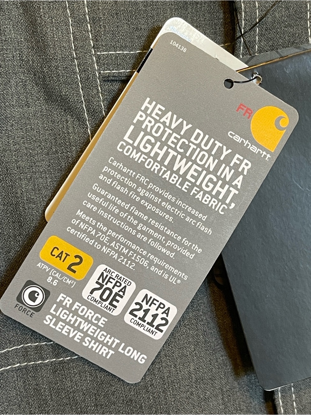 Carhartt Men’s Flame-Resistant Force Lightweight Long Sleeve Shirt — 2XL - Picture 8 of 13
